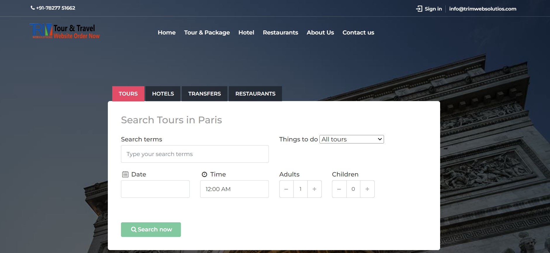 Tour & Travel Website